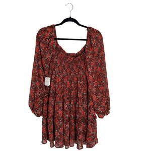 Altar’d State Bloomcore Smocked Tiered Puff Sleeve Babydoll Dress M Cottage